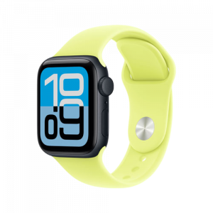 Apple Watch SE 3, 40 мм, Черный/Неоново-желтый, Sport Band