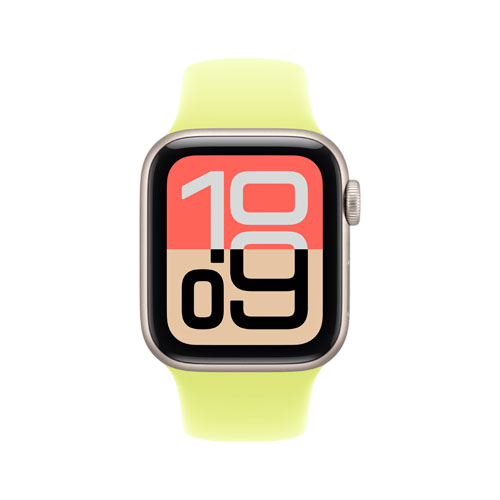 Apple Watch SE 3, 44 мм, Сияющая звезда/Неоново-желтый, Sport Band
