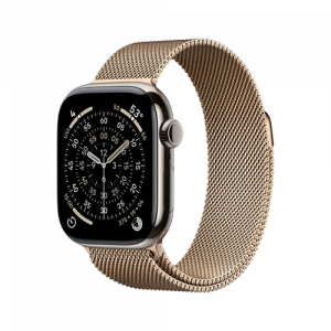 Apple Watch Series 11, 42 мм, Золотой титан, Milanese Loop