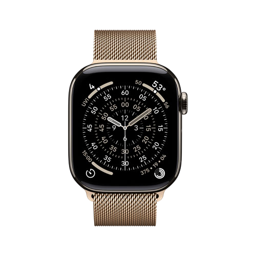Apple Watch Series 11, 46 мм, Золотой титан, Milanese Loop