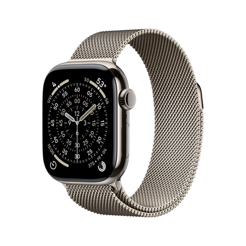 Apple Watch Series 11, 46 мм, Бежевый титан, Milanese Loop