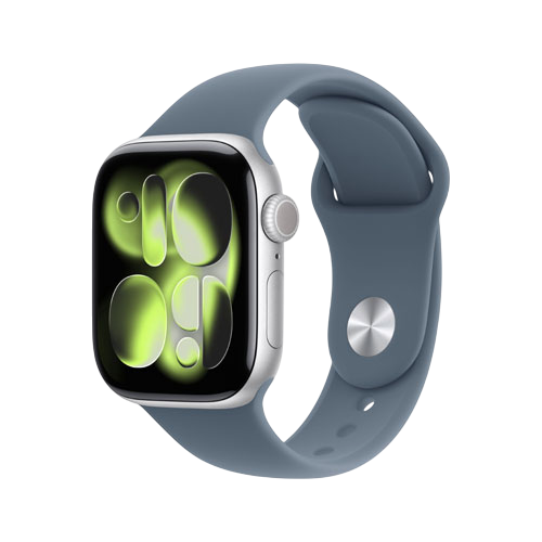Apple Watch Series 11, 42 мм, Серебристый/Якорный синий, Sport Band