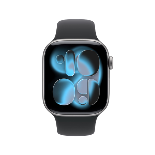 Apple Watch Series 11, 46 мм, Серый космос/Черный, Sport Band