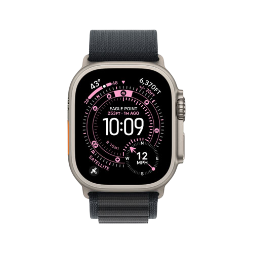 Apple Watch Ultra 3, 49 мм, Натуральный титан/Черный, Alpine Loop