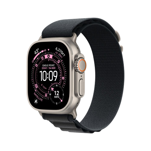 Apple Watch Ultra 3, 49 мм, Натуральный титан/Черный, Alpine Loop
