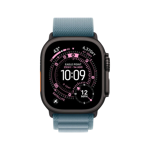 Apple Watch Ultra 3, 49 мм, Черный/Голубой, Alpine Loop