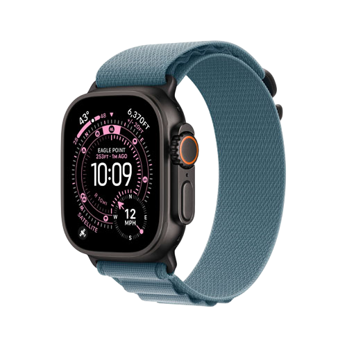Apple Watch Ultra 3, 49 мм, Черный/Голубой, Alpine Loop