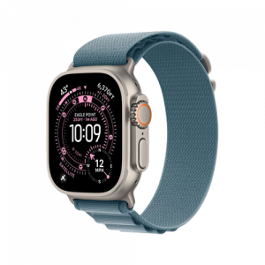 Apple Watch Ultra 3, 49 мм, Натуральный титан/Голубой, Alpine Loop