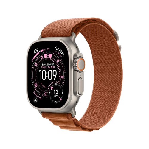 Apple Watch Ultra 3, 49 мм, Натуральный титан/Терракота, Alpine Loop