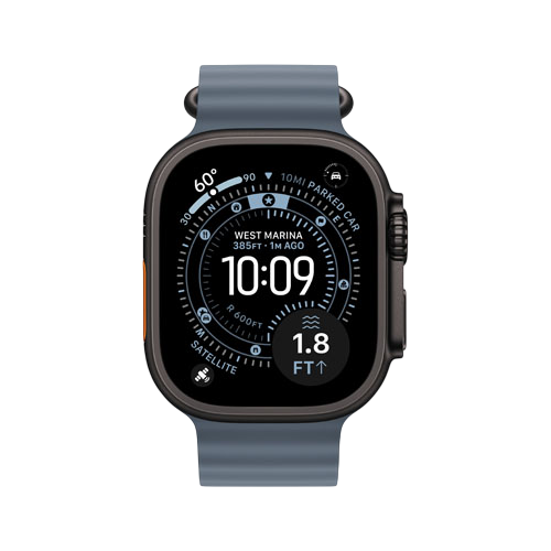 Apple Watch Ultra 3, 49 мм, Черный/Якорный синий, Ocean Band