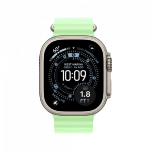 Apple Watch Ultra 3, 49 мм, Натуральный титан/Неоново-зеленый, Ocean Band