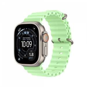Apple Watch Ultra 3, 49 мм, Натуральный титан/Неоново-зеленый, Ocean Band