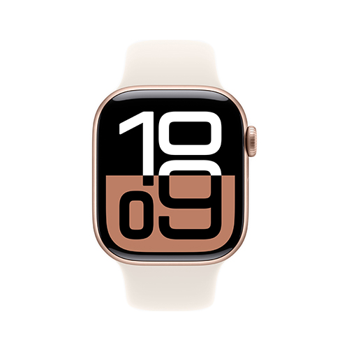 Apple Watch Series 10, 42 мм, S/M, Розовое золото/Сияющая звезда Sport Band