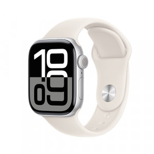 Apple Watch Series 10, 42 мм, S/M, Серебристый/Сияющая звезда Sport Band