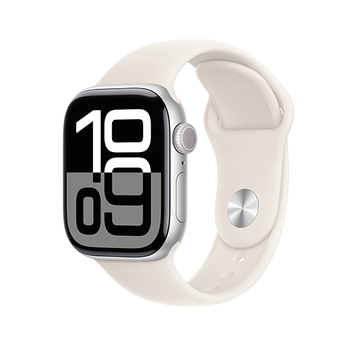 Apple Watch Series 10, 42 мм, S/M, Серебристый/Сияющая звезда Sport Band