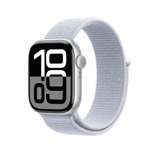 Apple Watch Series 10, 46 мм, Серебристый/Голубое облако Sport Loop