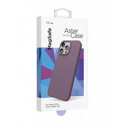  Чехол защитный VLP, Aster Case с MagSafe для iPhone 15 Pro, Пудровый