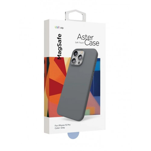  Чехол защитный VLP, Aster Case с MagSafe для iPhone 15 Pro, Серый