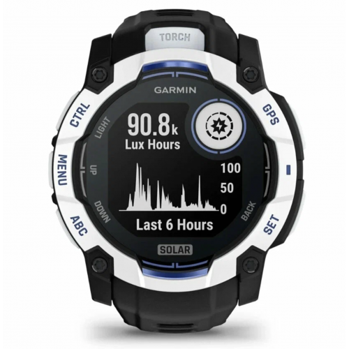 Умные часы Garmin Instinct 3 Solar, 50 мм, Черный/Белый
