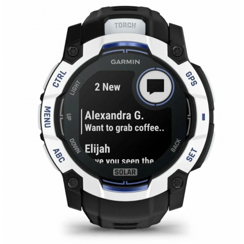 Умные часы Garmin Instinct 3 Solar, 50 мм, Черный/Белый