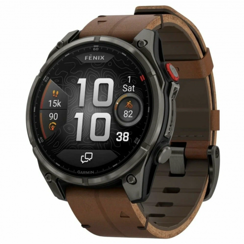 Умные часы Garmin Fenix 8 Pro Amoled Sapphire, 51 мм, Черный/Коричневый