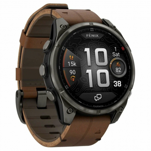 Умные часы Garmin Fenix 8 Pro Amoled Sapphire, 51 мм, Черный/Коричневый
