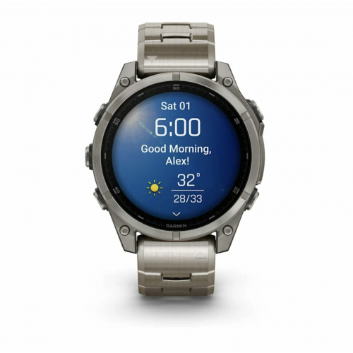 Умные часы Garmin Fenix 8 Amoled Sapphire, 47 мм, Титан-графитовый