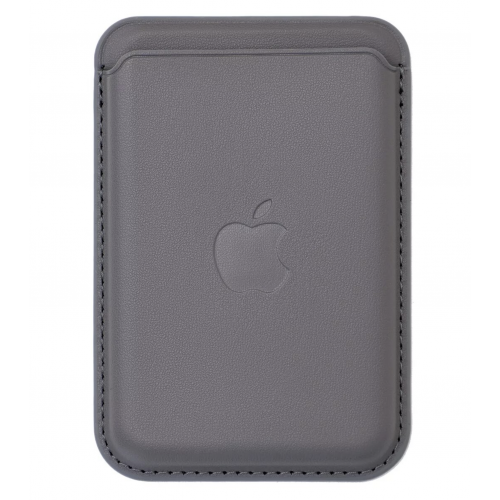 Картхолдер MagSafe Leather Wallet, кожаный, для iPhone, Серый