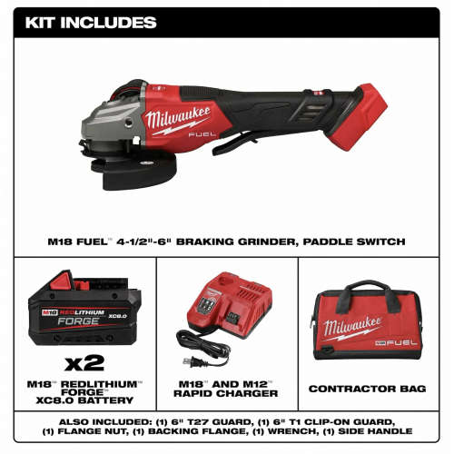 Аккумуляторная болгарка Milwaukee 3670-22 M18 FUEL Braking Grinder Kit