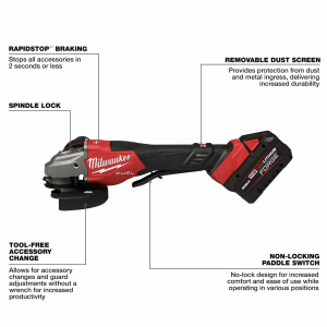 Аккумуляторная болгарка Milwaukee 3670-22 M18 FUEL Braking Grinder Kit