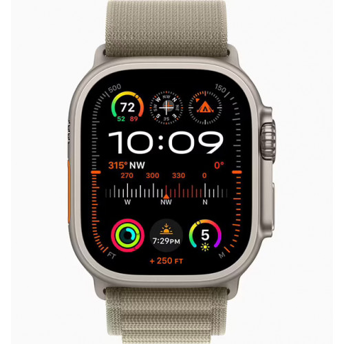 Apple Watch Ultra 2, 49 мм, S, Оливковый Alpine Loop