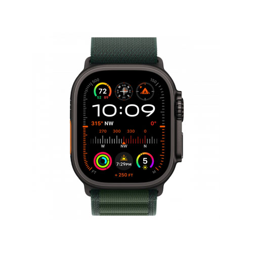 Apple Watch Ultra 2, 49 мм, Черный/Темно-зеленый Alpine Loop