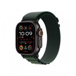Apple Watch Ultra 2, 49 мм, Черный/Темно-зеленый Alpine Loop
