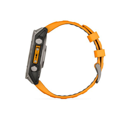 Умные часы Garmin Fenix 8 Amoled Sapphire, 47 мм, Светло-серый/Оранжевый