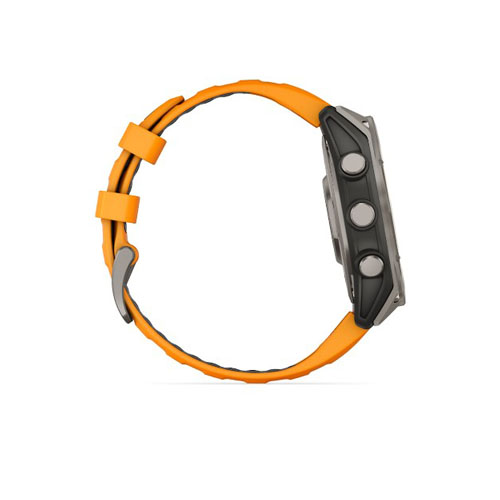 Умные часы Garmin Fenix 8 Amoled Sapphire, 47 мм, Светло-серый/Оранжевый