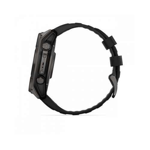 Умные часы Garmin Fenix 8 Solar Sapphire, 51 мм, Титановый угольно-серый/Черный