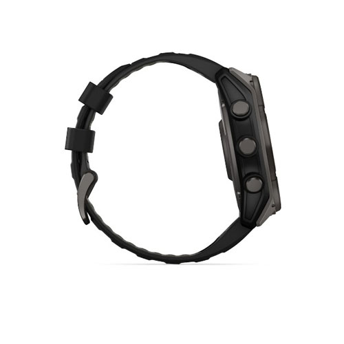 Умные часы Garmin Fenix 8 Solar Sapphire, 51 мм, Титановый угольно-серый/Черный