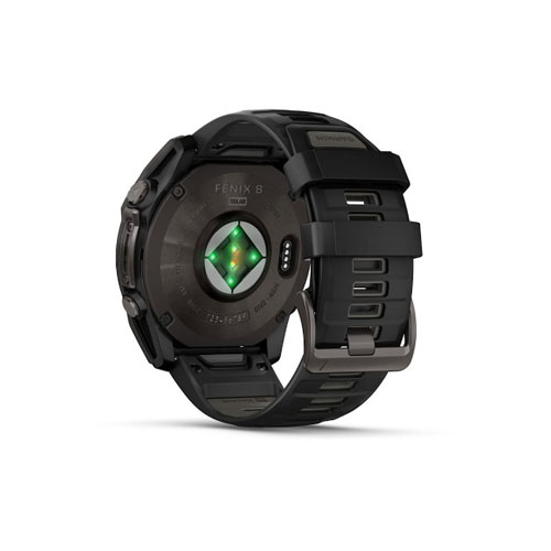Умные часы Garmin Fenix 8 Solar Sapphire, 51 мм, Титановый угольно-серый/Черный