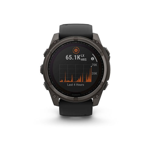 Умные часы Garmin Fenix 8 Solar Sapphire, 51 мм, Титановый угольно-серый/Черный