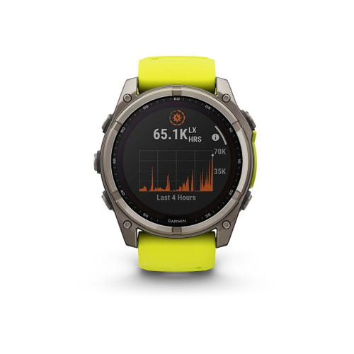 Умные часы Garmin Fenix 8 Solar Sapphire, 51 мм, Титановый серый/Желтый