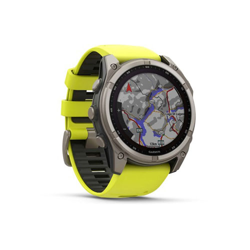 Умные часы Garmin Fenix 8 Solar Sapphire, 51 мм, Титановый серый/Желтый