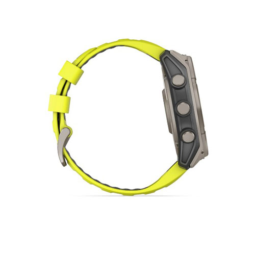 Умные часы Garmin Fenix 8 Solar Sapphire, 51 мм, Титановый серый/Желтый