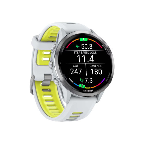 Умные часы Garmin Forerunner 970, 47 мм, Белый титан/Ярко-желтый