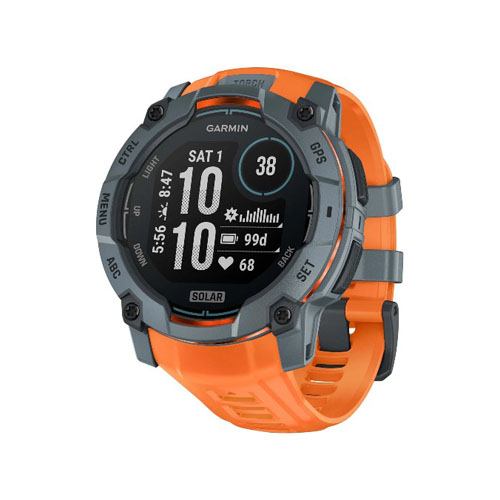 Умные часы Garmin Instinct 3 Solar, 50 мм, Серый/Оранжевый