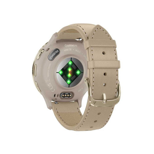 Умные часы Garmin Venu 3S, Золотой/Французский серый, Кожаный ремешок