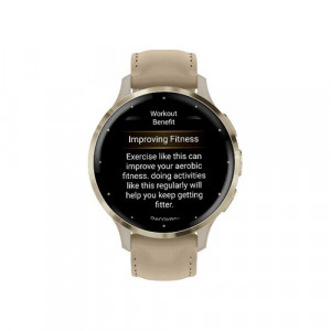 Умные часы Garmin Venu 3S, Золотой/Французский серый, Кожаный ремешок