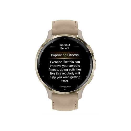 Умные часы Garmin Venu 3S, Золотой/Французский серый, Кожаный ремешок