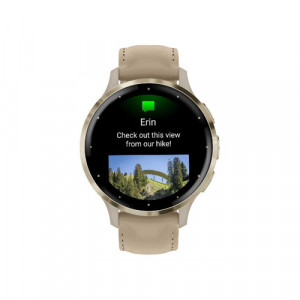 Умные часы Garmin Venu 3S, Золотой/Французский серый, Кожаный ремешок