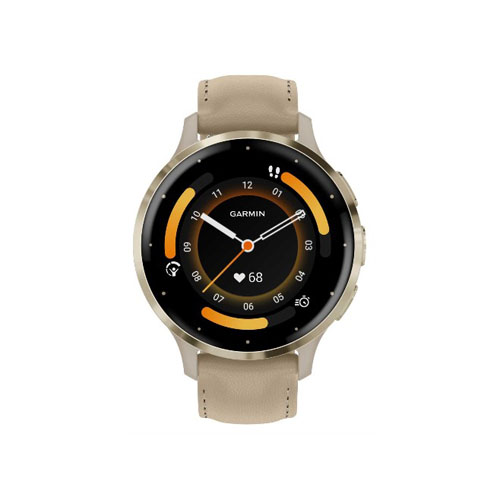 Умные часы Garmin Venu 3S, Золотой/Французский серый, Кожаный ремешок
