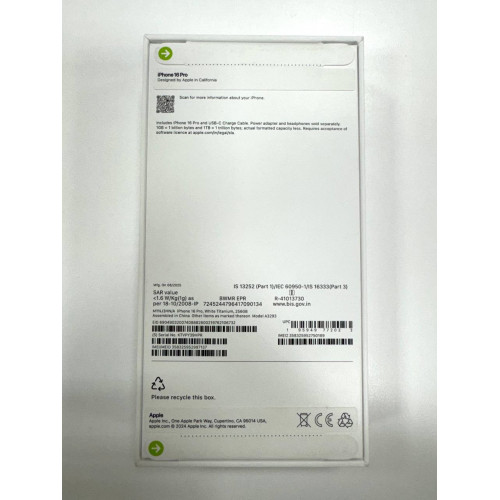 iPhone 16 Pro 256 White Titanium